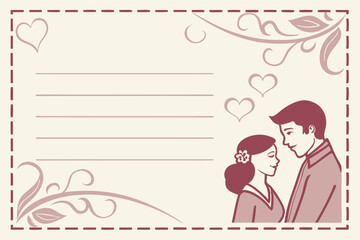 personalized photo card with space for a couple