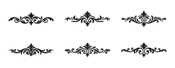 Obraz premium Elegant black ornate decorative borders and dividers
