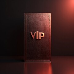 luxury vip sign with baroque gold frame velvet