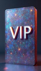 luxury gold vip badge sparkling glitter dark background