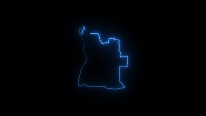 Obraz premium Blue neon outline of a map of Argentina