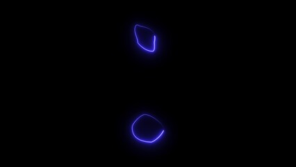 Two blue neon eye shapes on black background