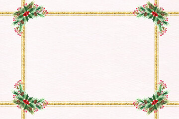 christmas greeting card with holly