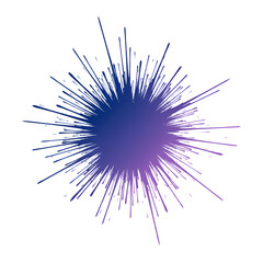 Fototapeta premium Purple Explosion Burst on White Background, Abstract Digital Art