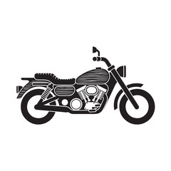 Obraz premium Motorcycle Silhouette Modern Dark Monochrome Vector Illustration for Automotive Design