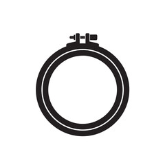 Lens Filter in Simple Monochrome Design with High Contrast Lighting on Isolated White Background for Graphic Design
