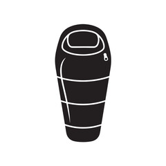 Reusable Coffee Cup Silhouette in Simple Minimalist Design with White Lines on Black Background for Eco-Friendly Branding