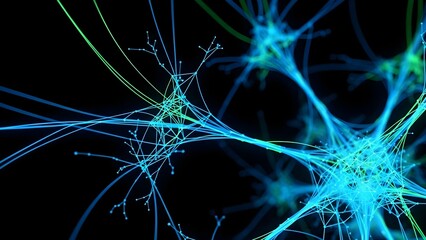 An abstract representation of a neural network symbolizes the complex interconnections and pathways found in neural systems