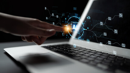 An AI-powered system for automating data workflows. The central intelligence processes and distributes information, managing complex data pipelines as shown by the surrounding code. Fermion