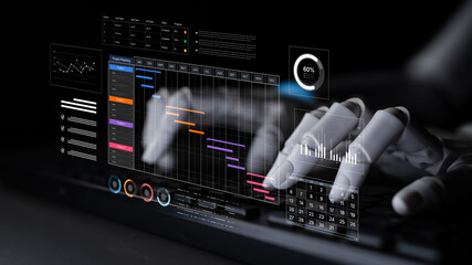 An AI assistant manages a project dashboard, automating task scheduling with a Gantt chart. This...