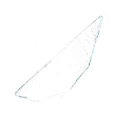 Fototapeta premium Transparent shattered glass piece with visible cracks, isolated broken glass element