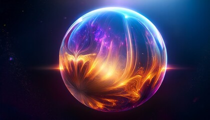 Glowing Sphere Abstract Digital Art