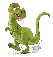 Funny Tyrannosaurus Rex, isolated drawing