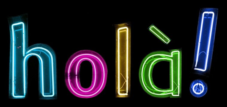 hol&agrave;!,luces de ne&oacute;n multicolores