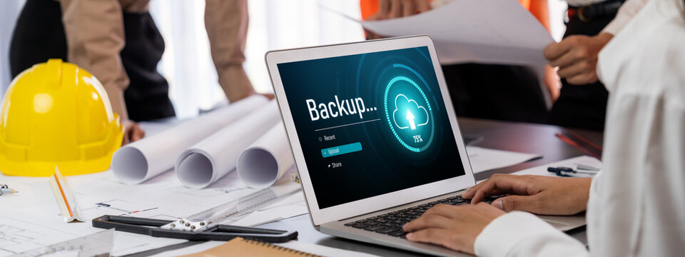 Backup Storage Data Internet Technology Business concept. Database storage cloud technology file data transfer sharing, cyber, big data information, internet banking application download upload brisk - Powered by Adobe