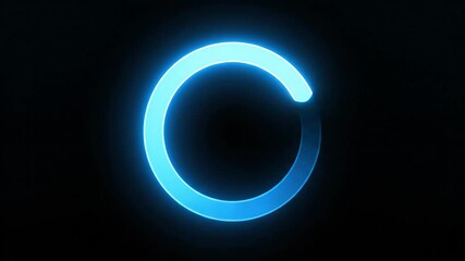 Dynamic blue glowing circular loading animation on a dark background symbolizing data processing system status updates or buffering ideal for technology digital interface and futuristic design projec. - Powered by Adobe