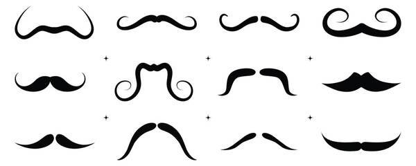 Mustache Silhouette Set