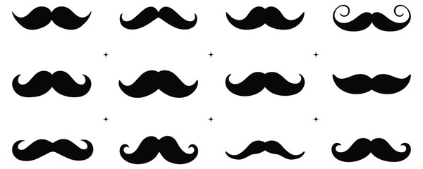 Mustache Silhouette Set
