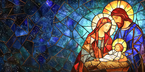 Stained Glass Religious Portrait