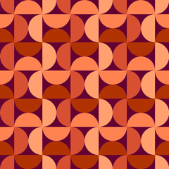 mid century, modern abstract half circles striped seamless pattern and background vector illustration