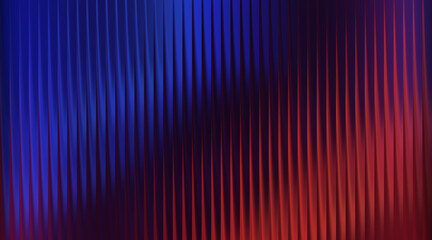 Fototapeta premium Vertical light streaks in vibrant blue and red gradient background with dark central shadow