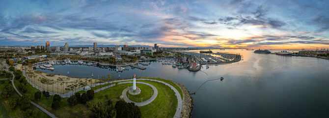 Downtown Long Beach / Shoreline Aquatic Park Sunrise Panorama