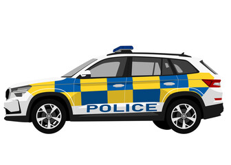 Modern Police SUV Vector with Battenburg Markings © создать 8 углов