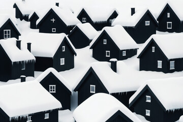 Abstract geometric holiday village rooftops