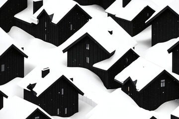 Abstract geometric holiday village rooftops