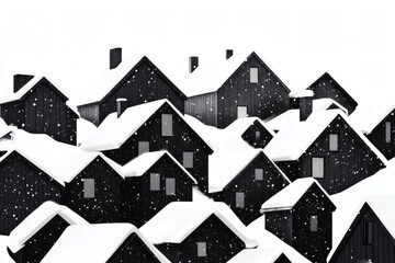 Abstract geometric holiday village rooftops