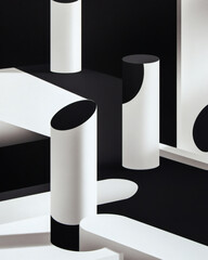 Abstract geometric holiday serving tray composition