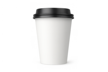 Blank disposable hot beverage container, perfect for branding coffee shop designs. Ideal for grab-and-go drinks