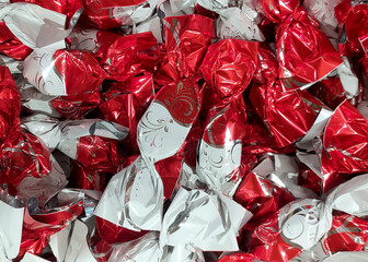 Hungarian christmas sweetness handmade parlour candy. Original christmas sweetness from Hungary name is szaloncukor aka parlour candy. Sweetness fondant in colorful metal wrapping