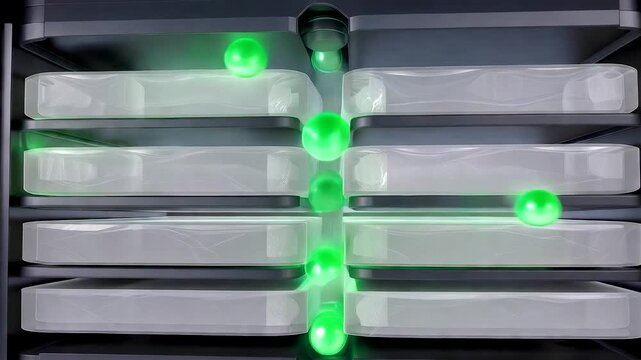 Cross section view of a solid state battery with ceramic electrolyte layers and fast lithium ion flow protected by a thermal safety barrier