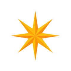 Obraz premium Geometric Gold Starburst on White Background, Isolated