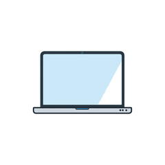 Minimalist Laptop Icon on White Background for Tech Design