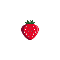 Playful Strawberry Illustration on White Background, Minimalist Design