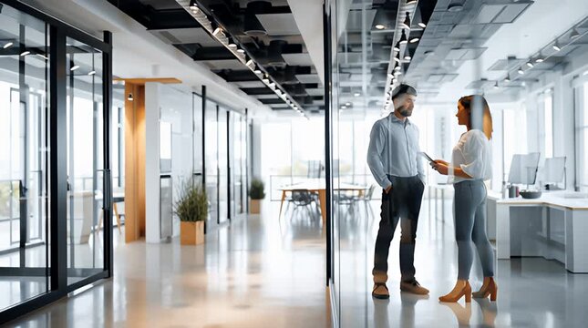 Moderne B&uuml;roinnenr&auml;ume mit offener Architektur und nat&uuml;rlichem Tageslicht
