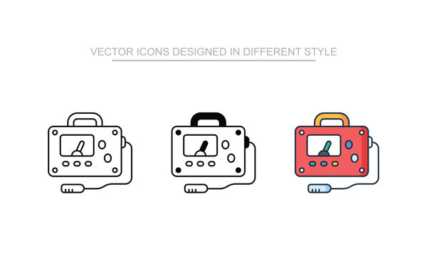 Geiger Counter vector icon stock isolated on white sheet