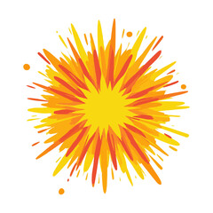 Naklejka premium Exploding Burst of Orange and Yellow Shapes, Isolated