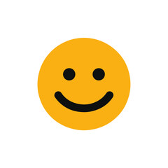Fototapeta premium Happy Smiley Face Simple Yellow Circle Icon