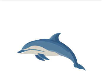 Fototapeta premium Playful Dolphin Illustration on White Background for Design
