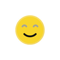 Fototapeta premium Smiling Yellow Emoji on White Background Joyful Symbol