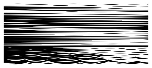 Abstract horizontal lines illustrating sea horizon and sky texture