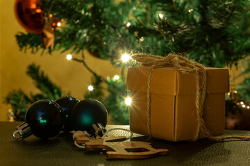 Christmas theme with gifts and decorations