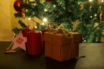 Christmas theme with gifts and decorations