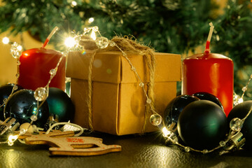 Christmas theme with gifts and decorations