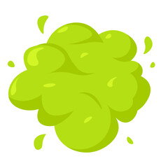 Bad smell cloud, green vector icon