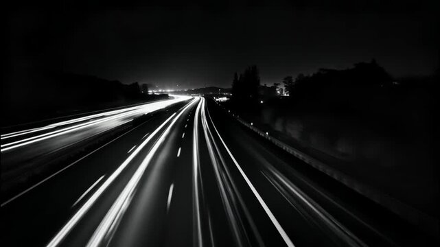 Capturing the relentless motion of nighttime highway travel with ethereal light streaks