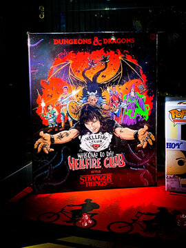 Stranger Things Merch, Dungeons & Dragons Welcome To The Hellfire Club Tabletop Board Game, Netflix Branding, HMV Store, London, UK - December 2025